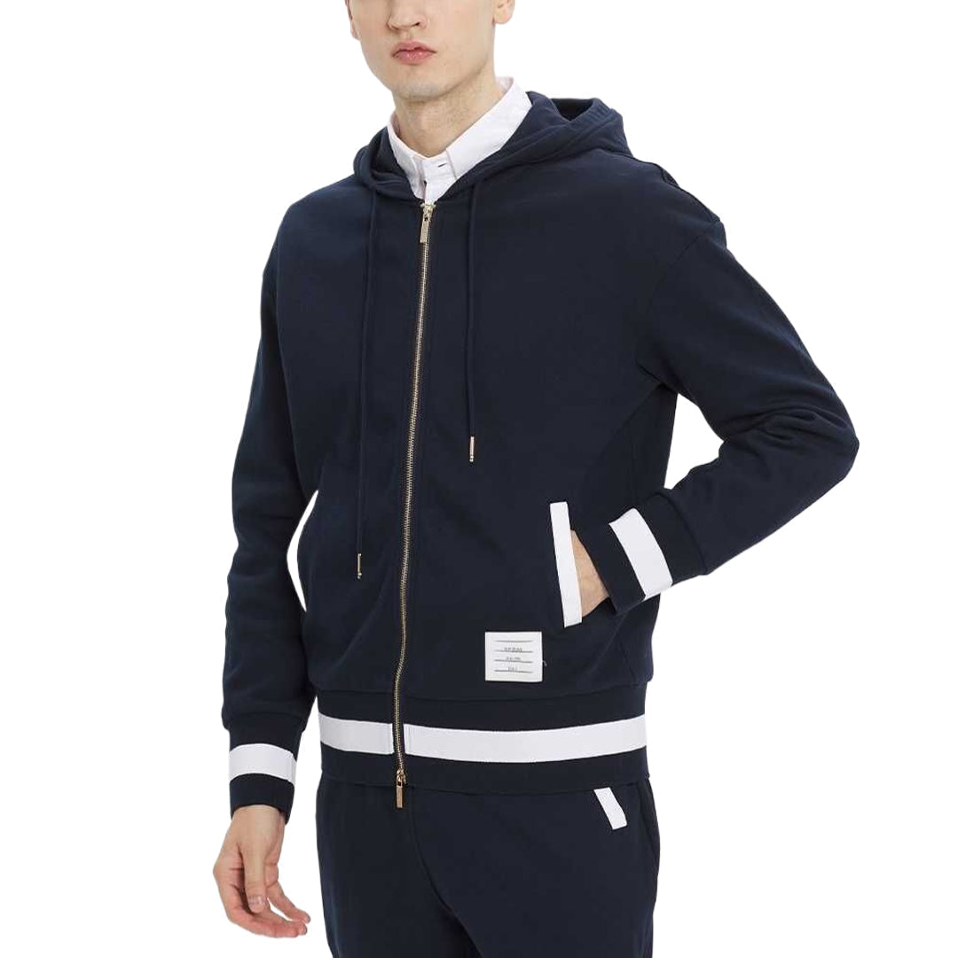 Color Block Sports Zip-Up Hoodie