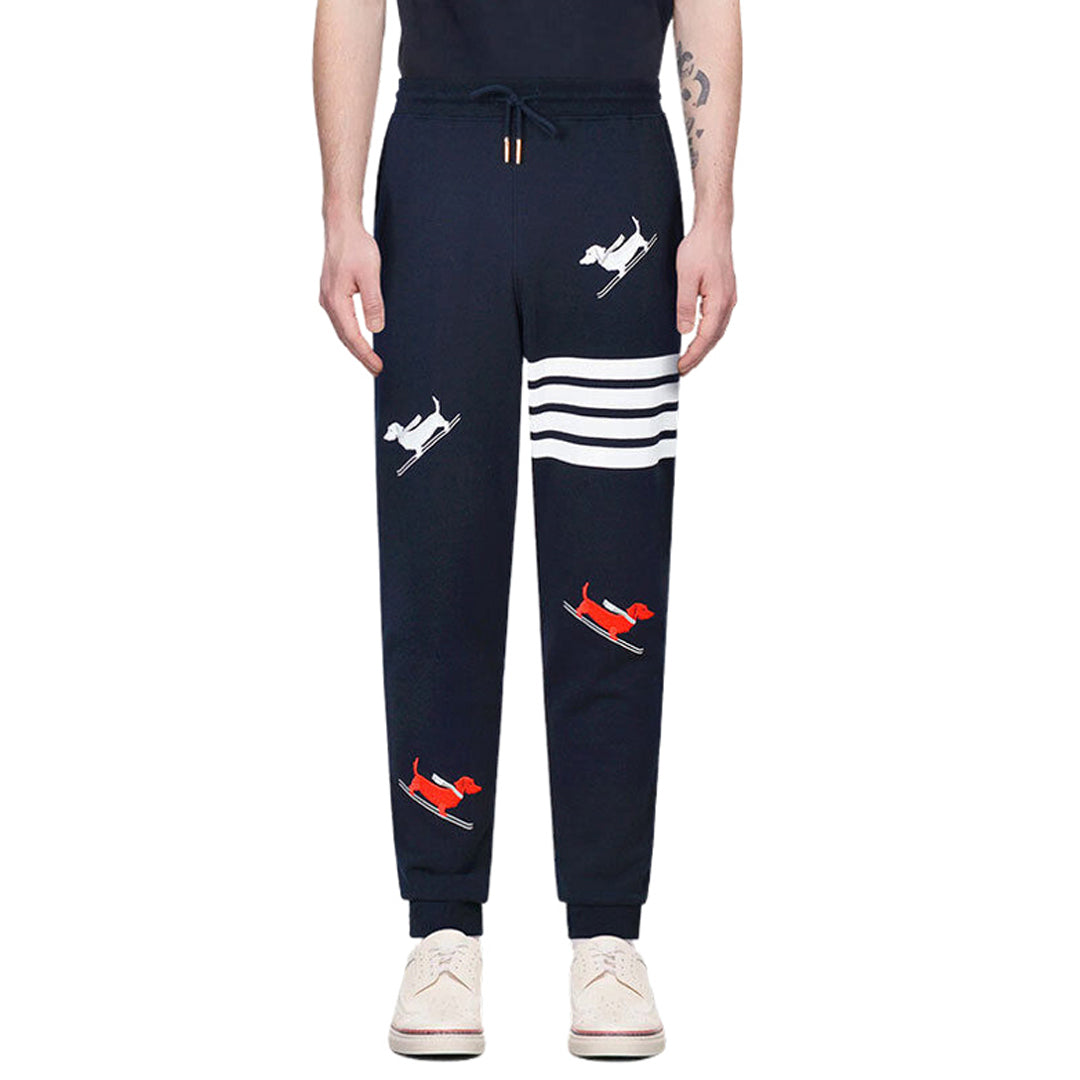 Thom Browne Dog Print Cotton Sweatpants