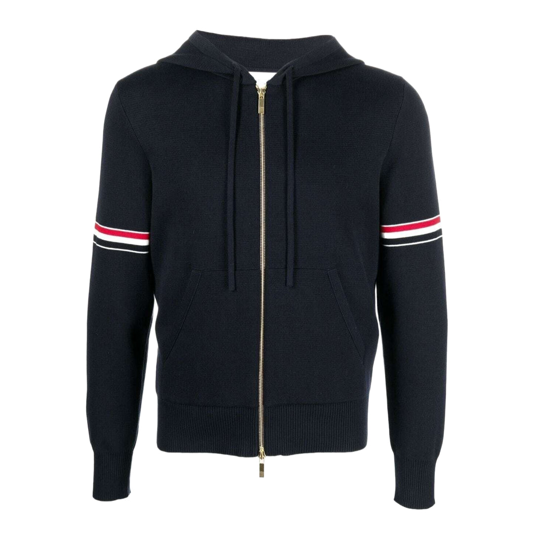 Thom Browne Couples Hoodie - Unisex Cotton Pullover Sweatshirt