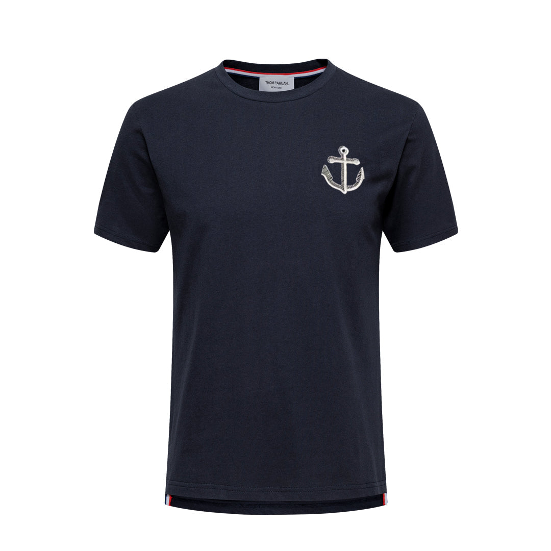 Thom Browne Anchor Embroidered Cotton T-Shirt