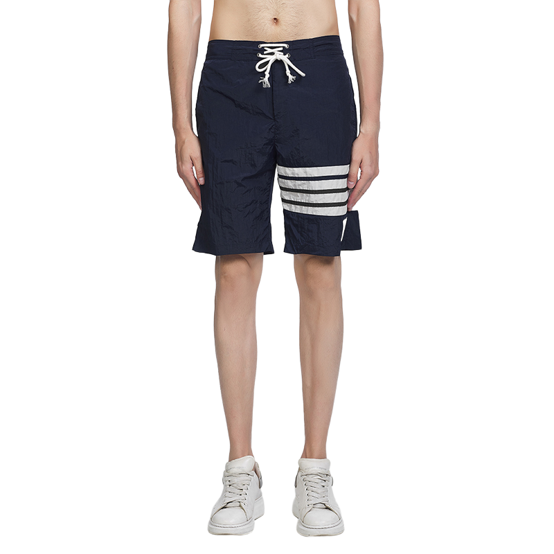 Thom Browne Four-Bar Diagonal Striped Beach Swimming Trunks