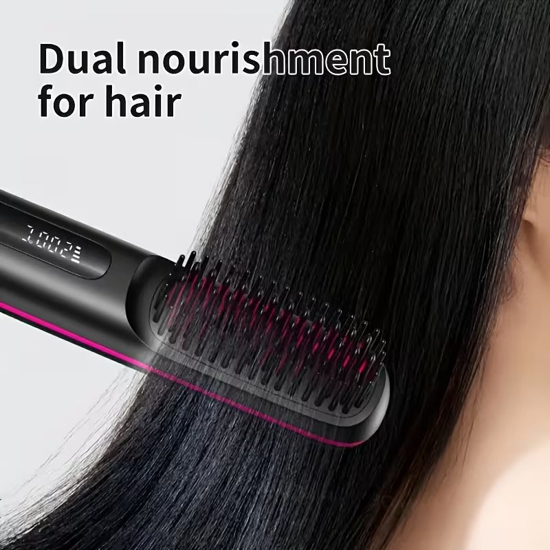 portable wireless hair straightener comb usb charging