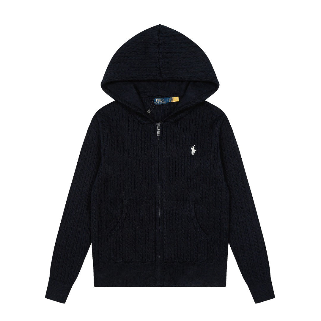 Ralph Lauren Women's Cable Knit Cotton Hoodie Jacket
