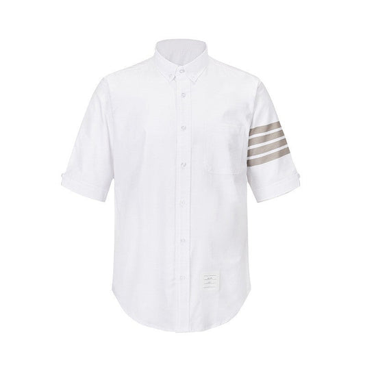 Thom Browne Spring Summer Men's Double Sleeve Striped Short Shirt