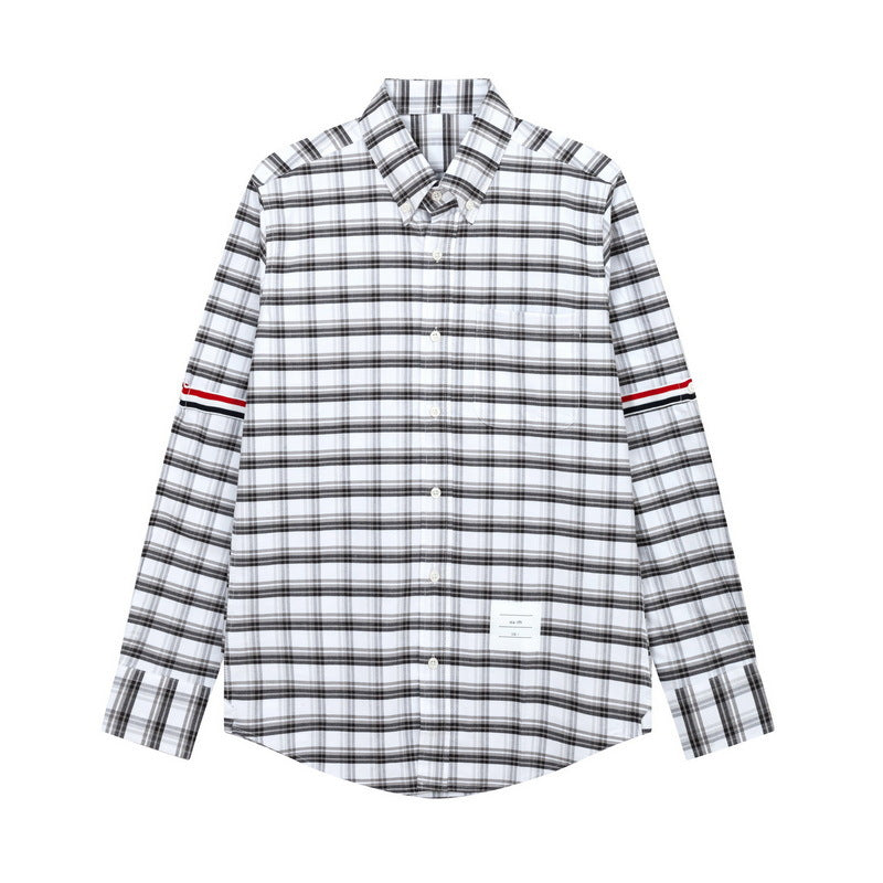 Thom Browne Spring Summer Unisex Plaid Striped Oxford Shirt