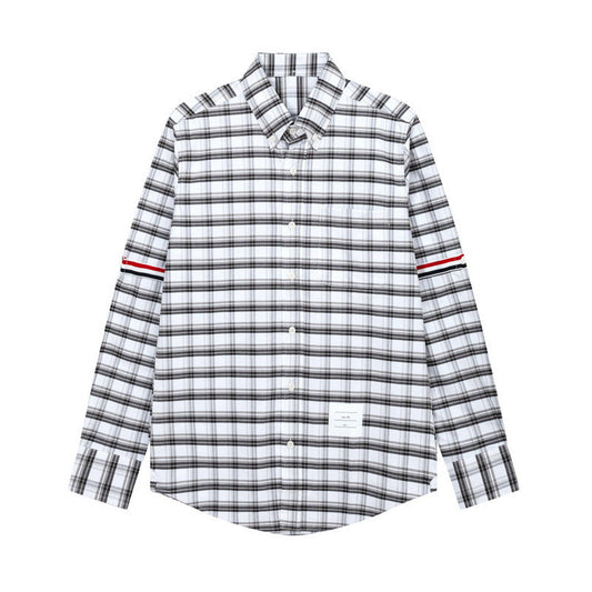 Thom Browne Spring Summer Unisex Plaid Striped Oxford Shirt