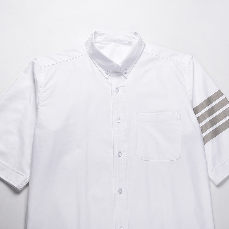 Thom Browne Spring Summer Men's Double Sleeve Striped Short Shirt