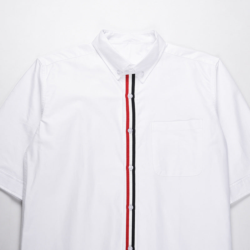 Thom Browne Spring Summer Men's Short Sleeve Ribbon Shirt