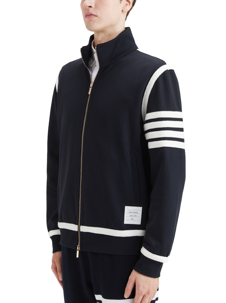 Thom Browne Men's Classic Stripe Zip-Up Top
