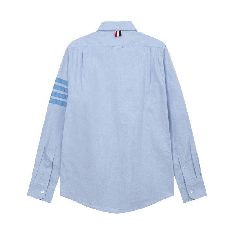 Thom Browne Spring Summer Men's Blue Ribbon Four Stripes Shirt