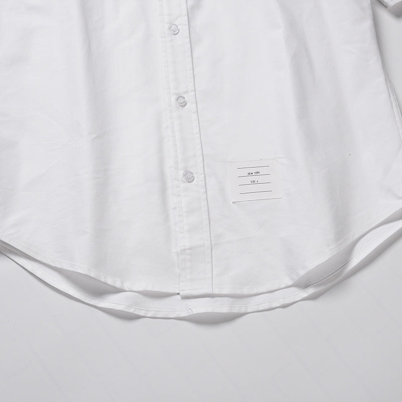 Spring Summer Unisex Pocket Webbing Short Sleeve Shirt
