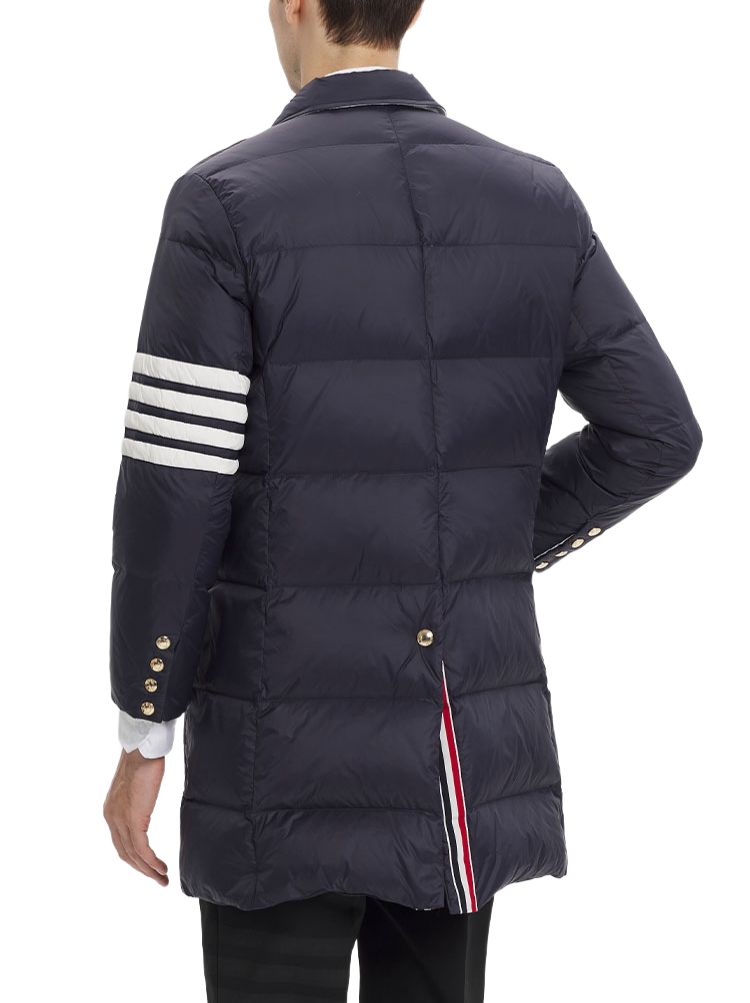 Thom Browne Classic 4-Strip Lapel Midi Down Jacket