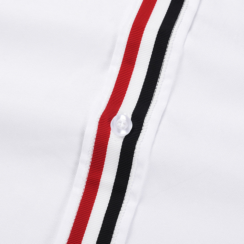Thom Browne Spring Summer Men's Short Sleeve Ribbon Shirt