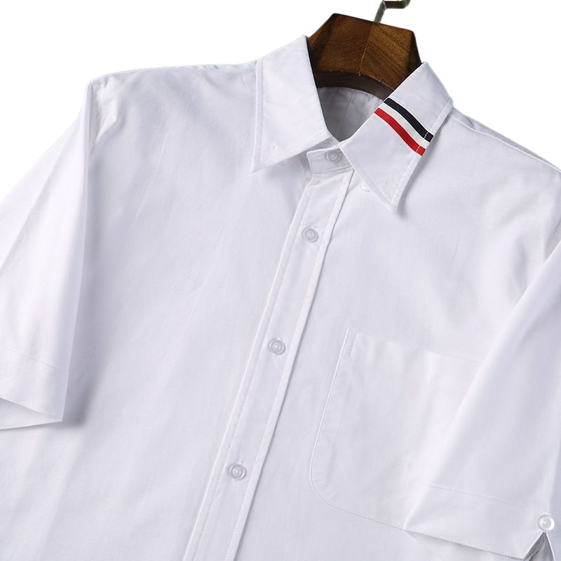Thom Browne  Spring Summer Unisex Collar Ribbon Short Sleeve Shirt