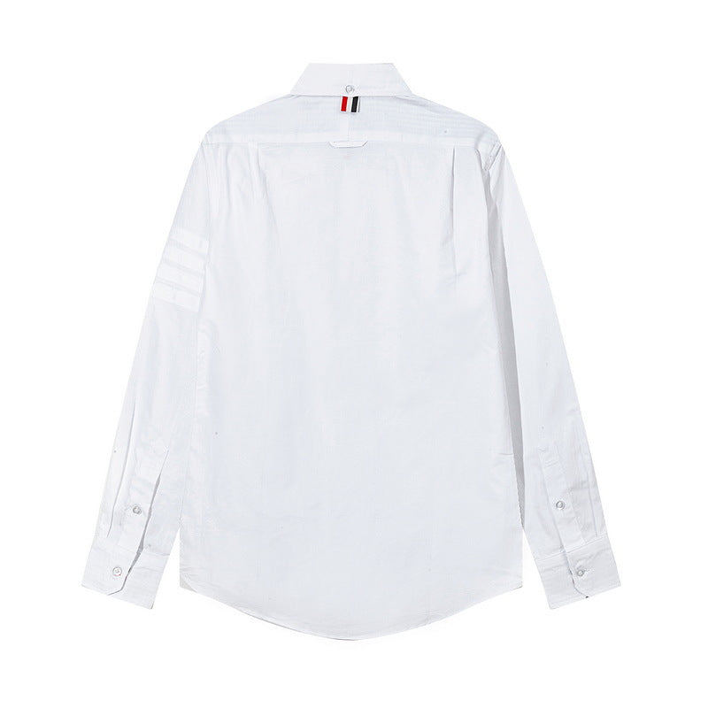 Thom Browne Men's Four-Stripe Inner Placket Shirt