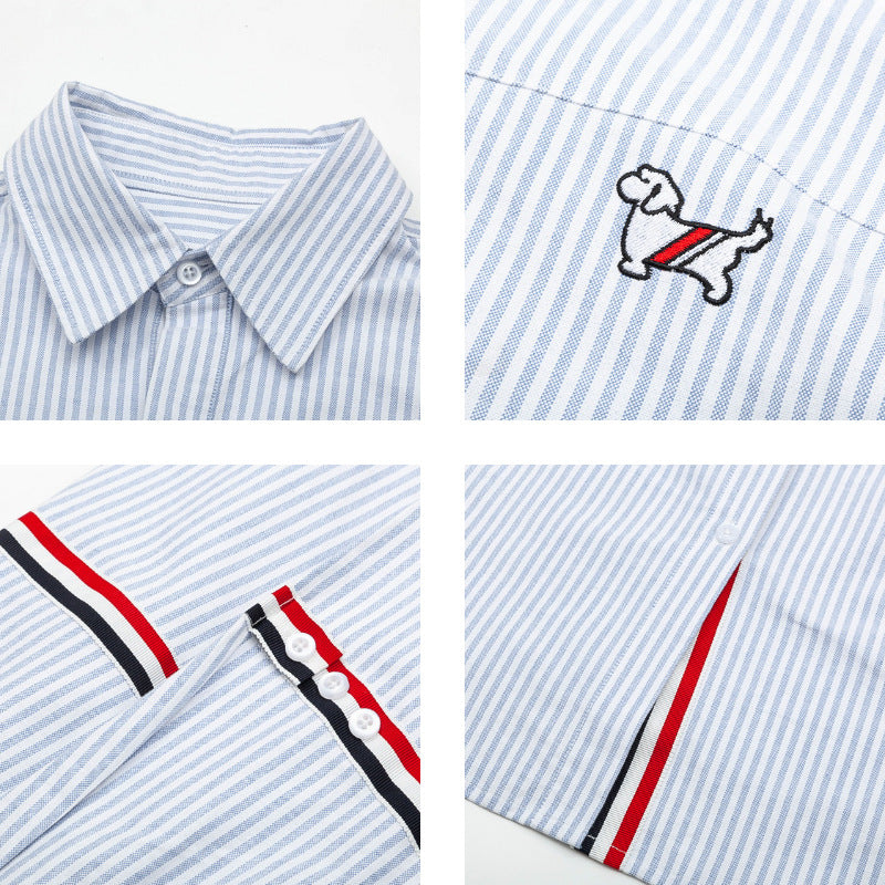Thom Browne Puppy Print Back Slit Long Sleeve Shirt