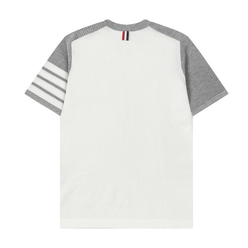 Thom Browne Unisex Water Ripple Cotton T-Shirt