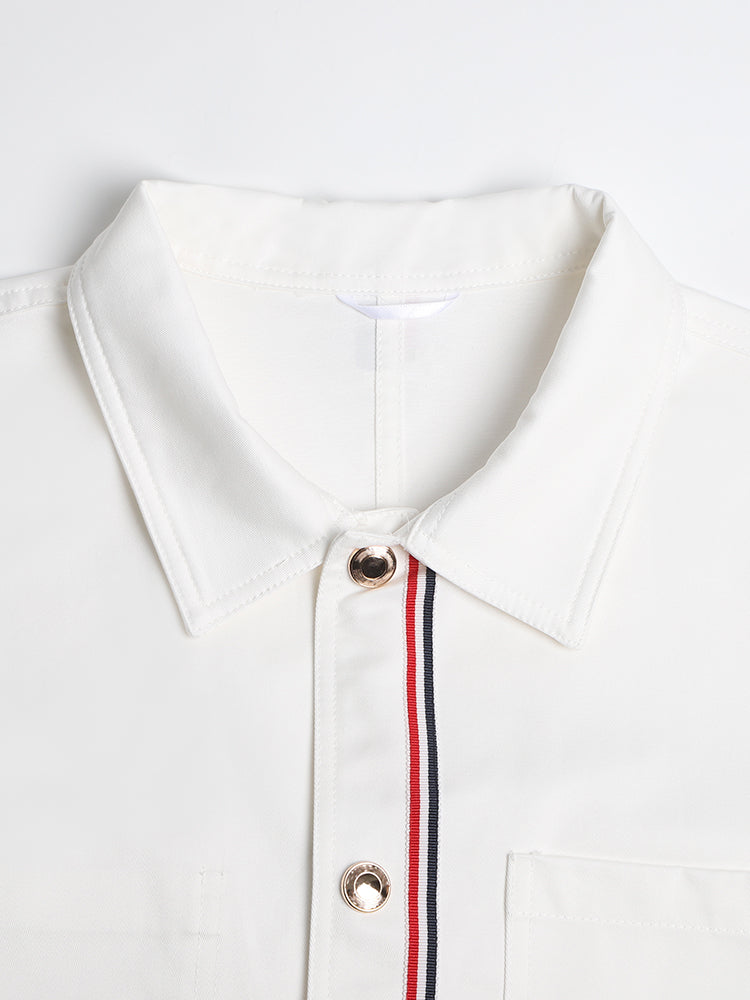 Thom Browne Men's gold button outer placket coat