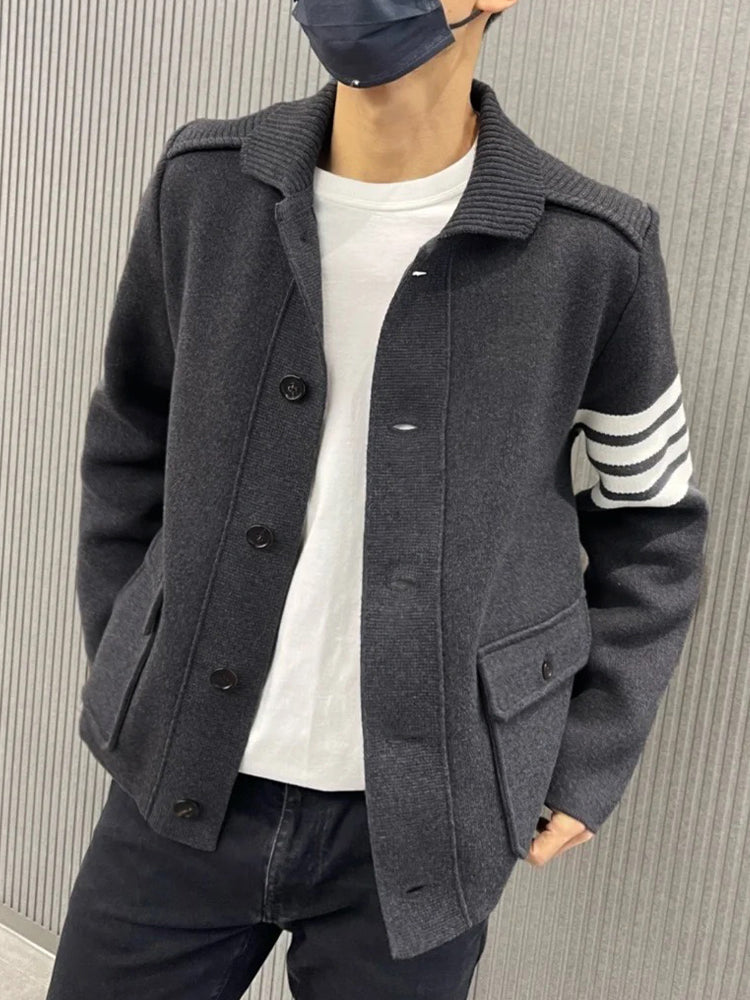 Thom Browne four-bar lapel sweater jacket