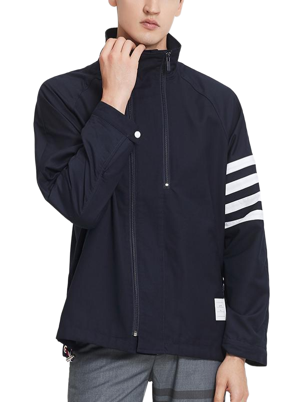 Thom Browne 2026SS Men's double zipper stand collar jacket