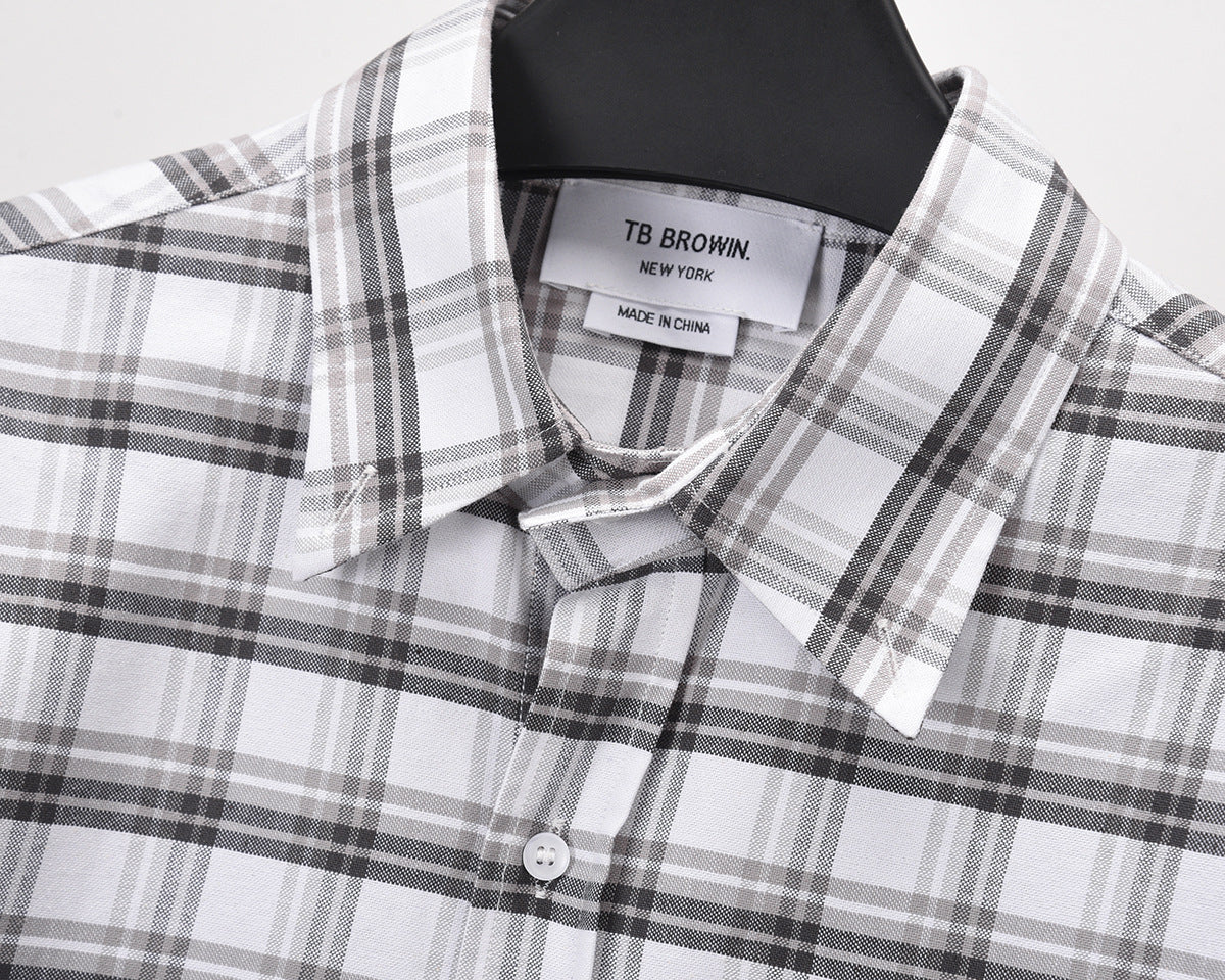 Thom Browne Spring Summer Unisex Plaid Striped Oxford Shirt