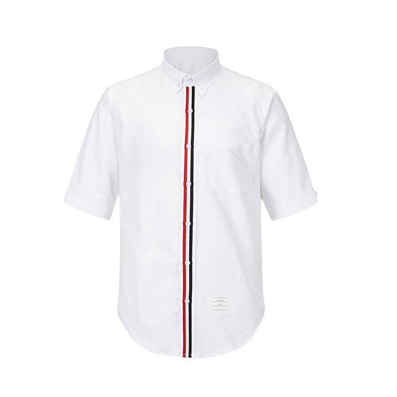 Thom Browne Spring Summer Men's Short Sleeve Ribbon Shirt