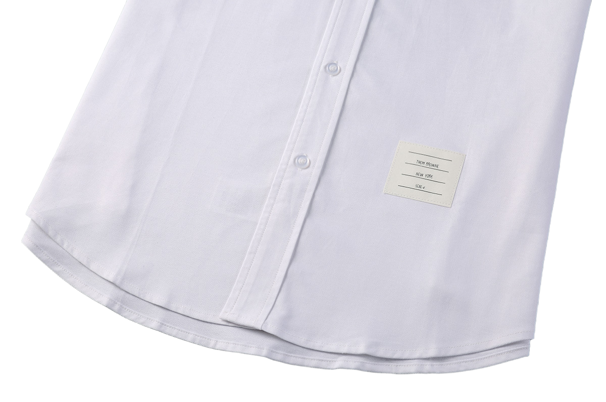 Thom Browne  Spring Summer Unisex Collar Ribbon Short Sleeve Shirt