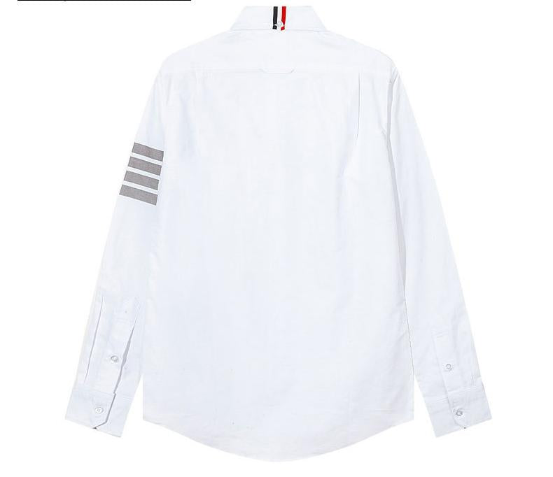 Thom Browne Spring Summer Men's Four-Bar Collar Mid-Ribbon Shirt