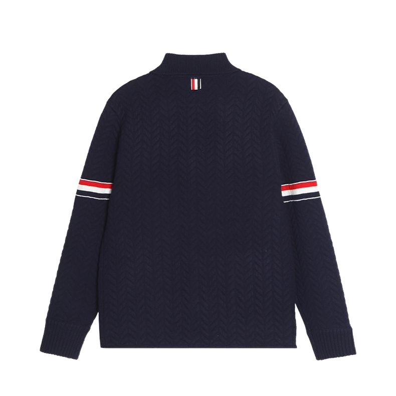 Thom Browne Unisex Herringbone Cardigan Jacket