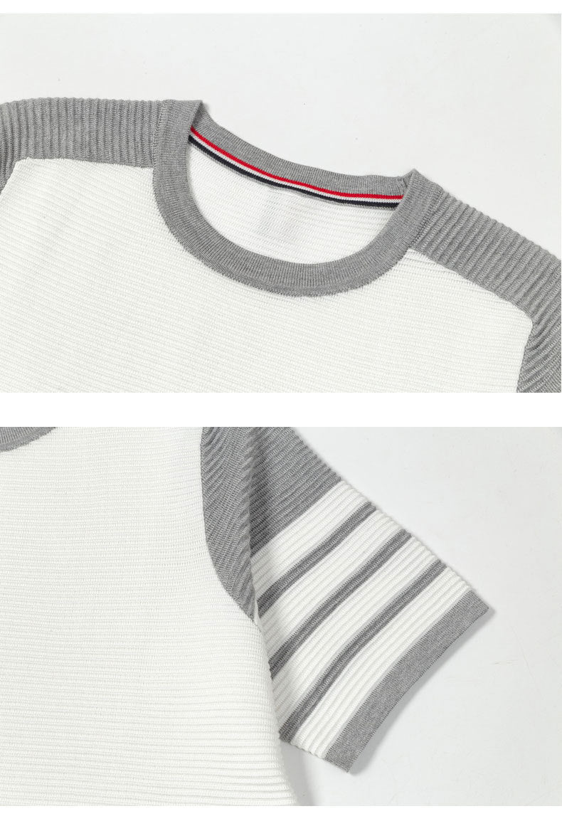 Thom Browne Unisex Water Ripple Cotton T-Shirt