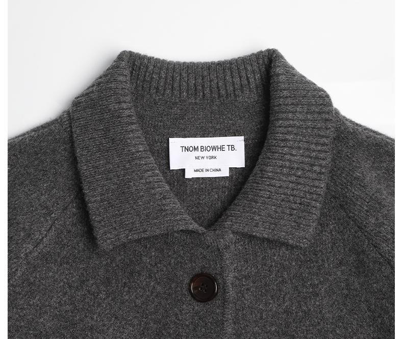 Thom Browne Unisex wool coat with webbing sleeves