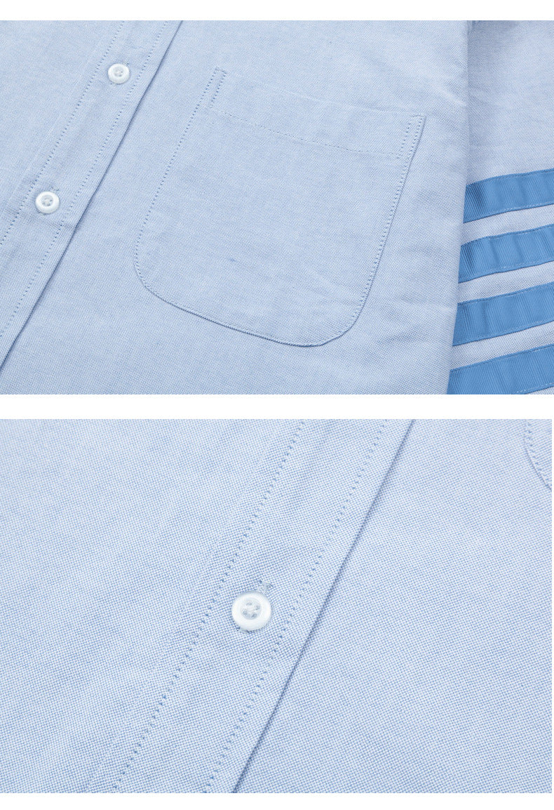 Thom Browne Spring Summer Men's Blue Ribbon Four Stripes Shirt