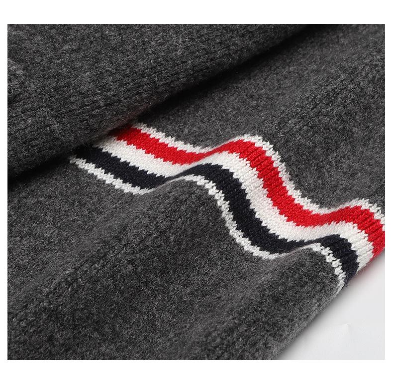 Thom Browne Unisex wool coat with webbing sleeves