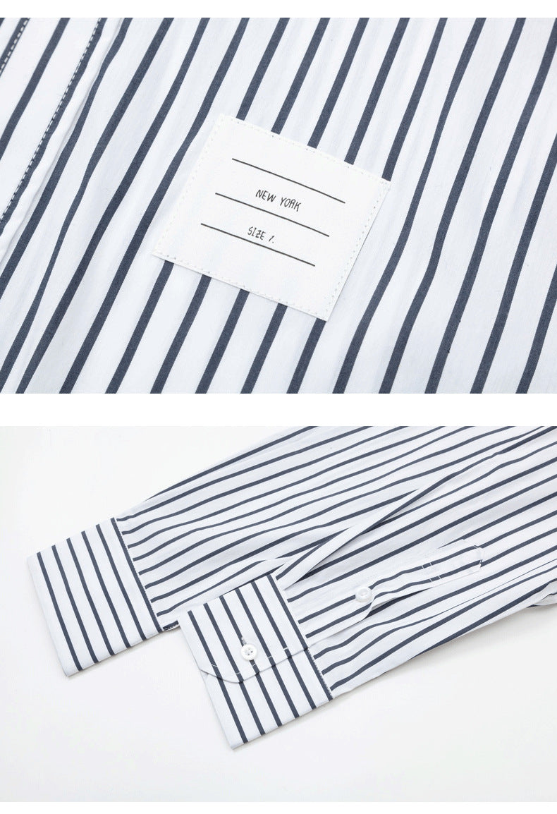 Thom Browne Men's Black and White Striped Shirt