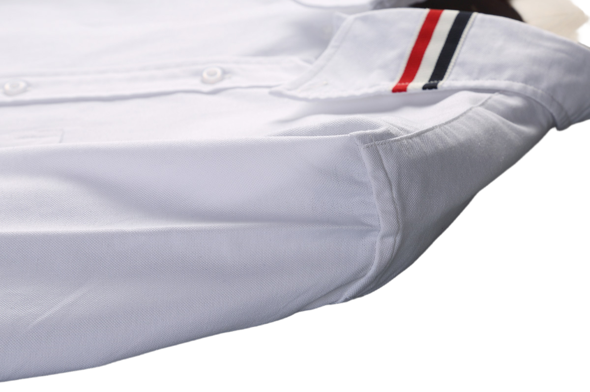 Thom Browne  Spring Summer Unisex Collar Ribbon Short Sleeve Shirt