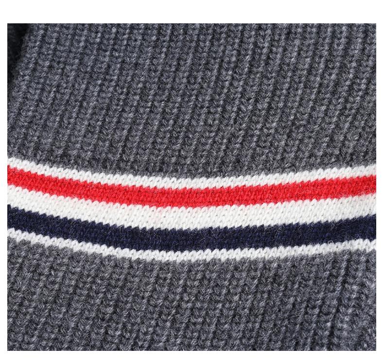 Thom Browne Men's double sleeve striped wool coat