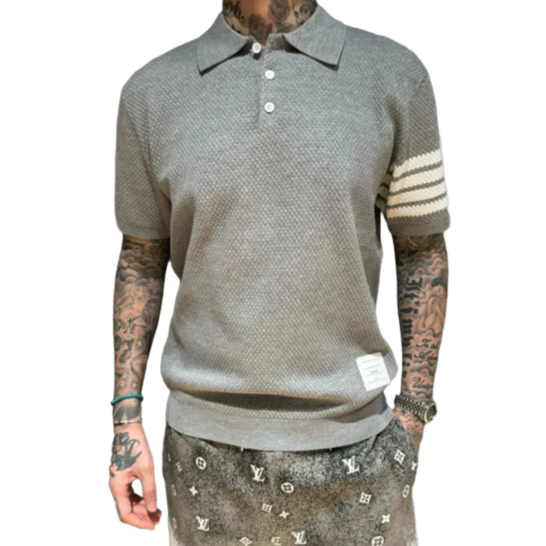 Classic Four-Bar Stripe Polo Tee