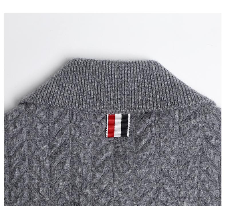 Thom Browne Unisex Herringbone Cardigan Jacket