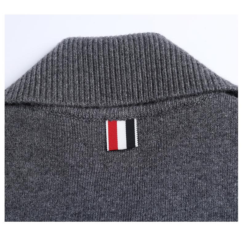 Thom Browne Men's double sleeve striped wool coat