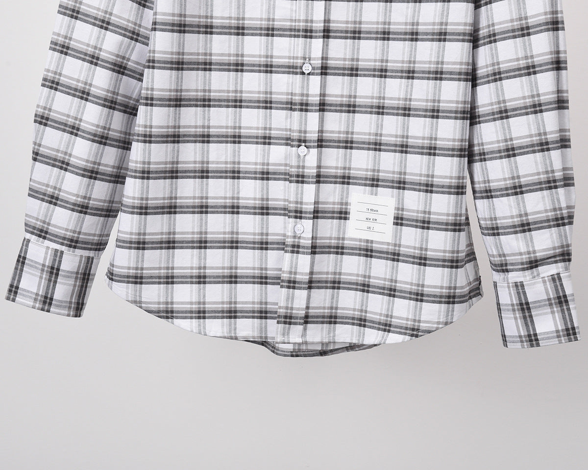 Thom Browne Spring Summer Unisex Plaid Striped Oxford Shirt