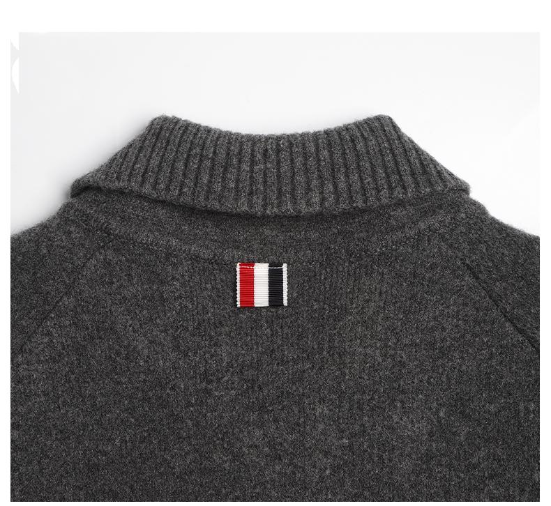 Thom Browne Unisex wool coat with webbing sleeves