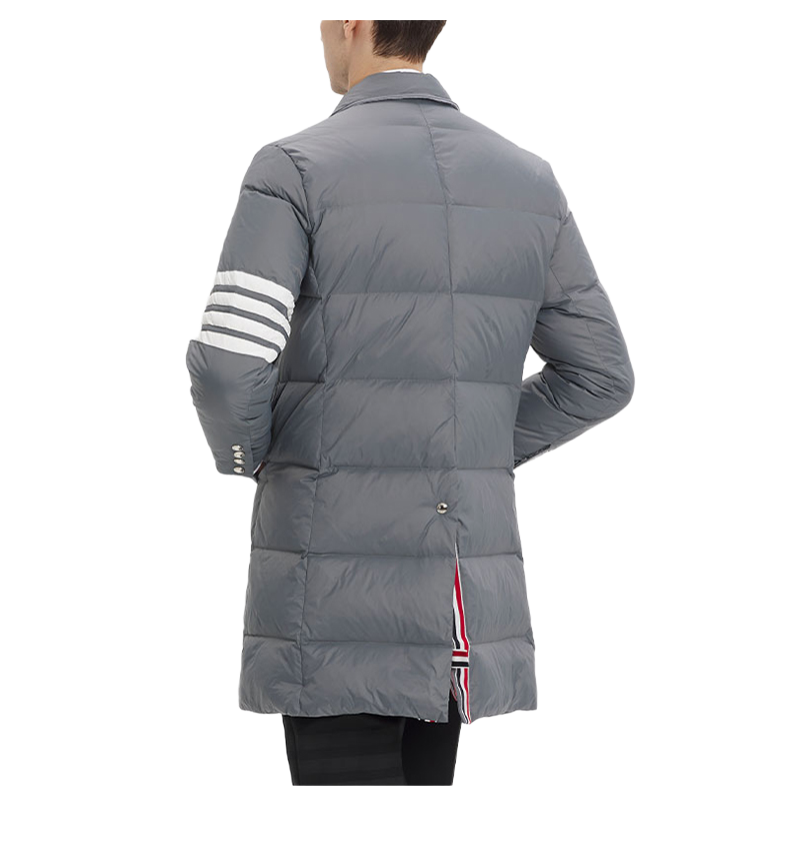 Thom Browne Classic 4-Strip Lapel Midi Down Jacket
