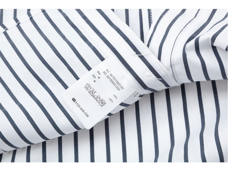 Thom Browne Men's Black and White Striped Shirt
