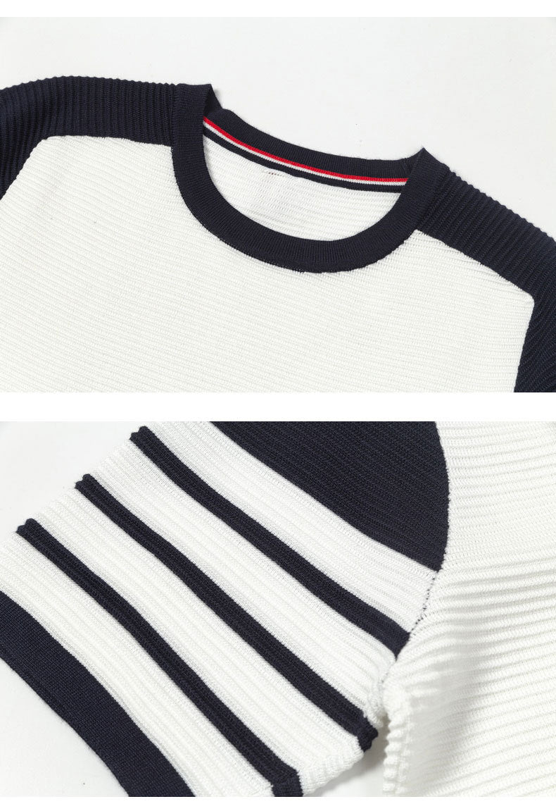 Thom Browne Unisex Water Ripple Cotton T-Shirt