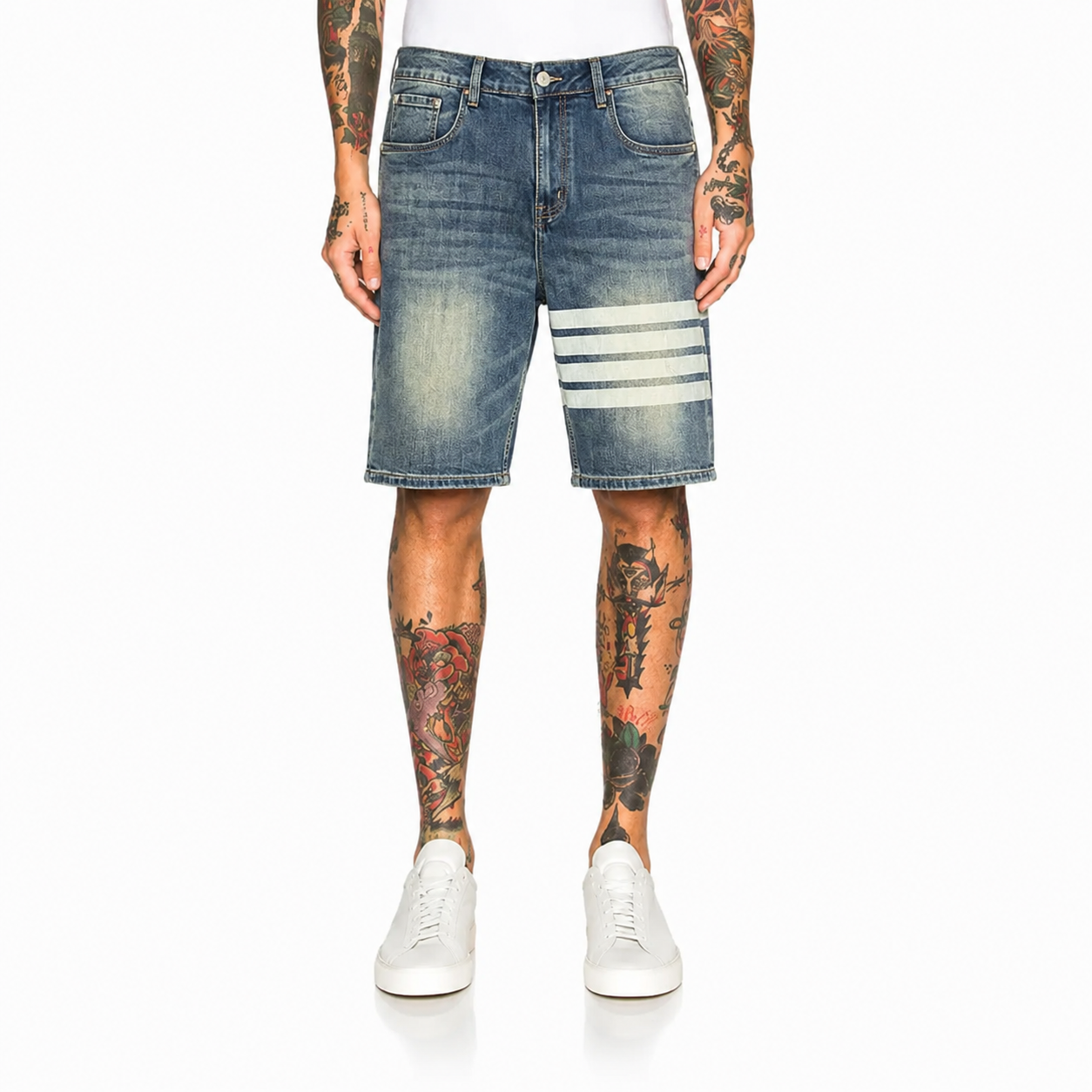 Thom BrowneEmbroidered Cotton Jenas