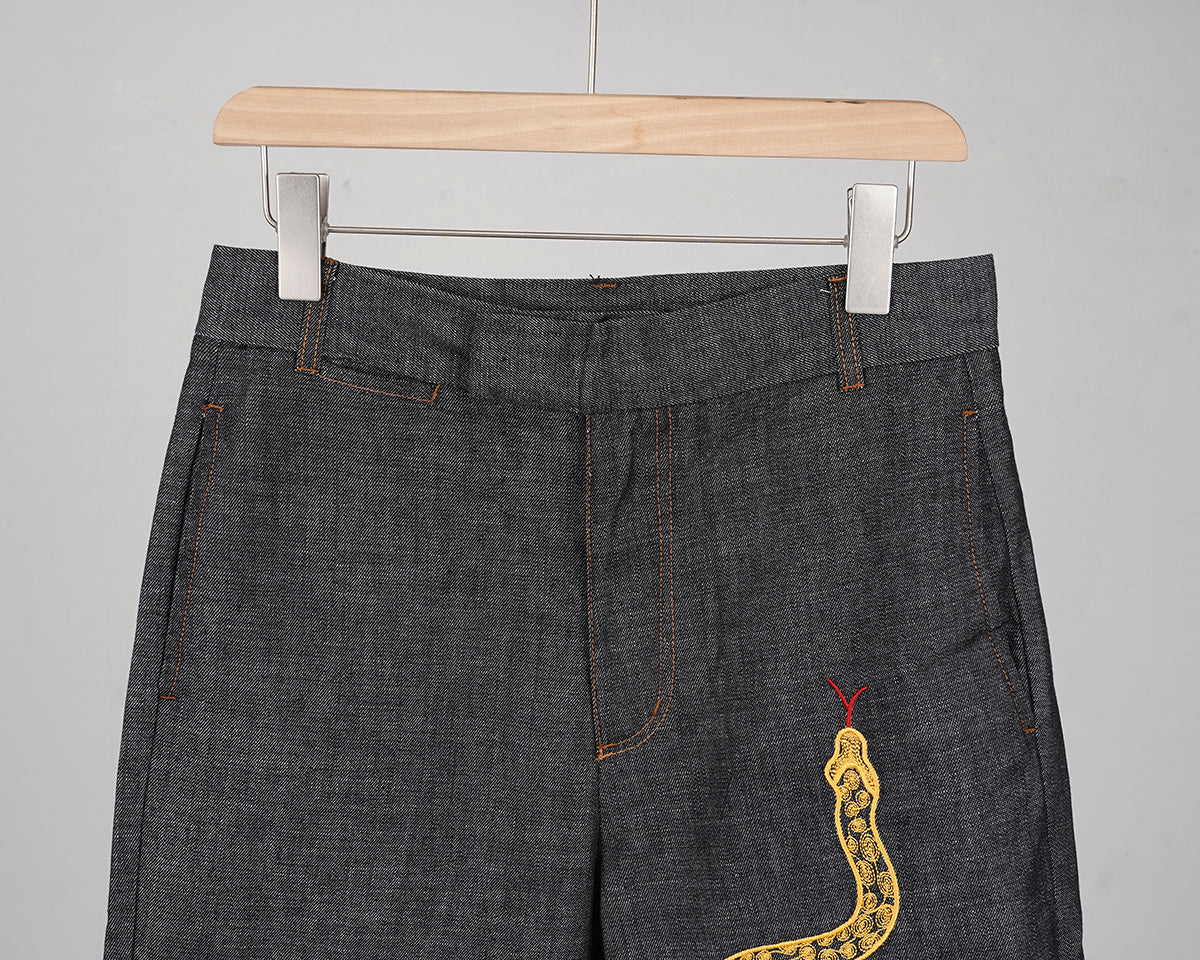 Thom Browne Snake Embroidered Jeans