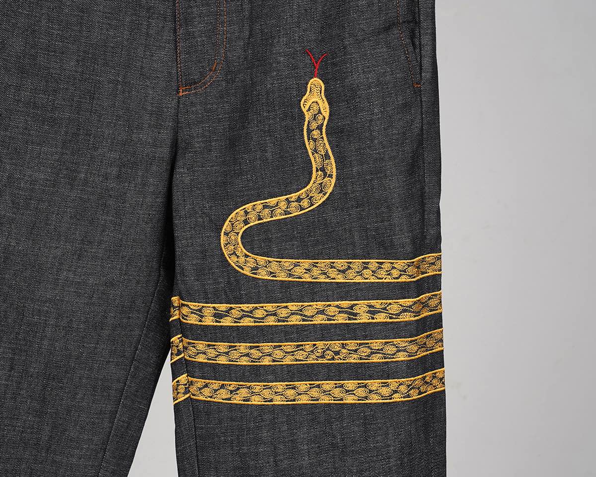 Thom Browne Snake Embroidered Jeans