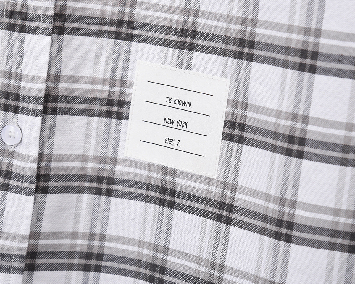Thom Browne Spring Summer Unisex Plaid Striped Oxford Shirt