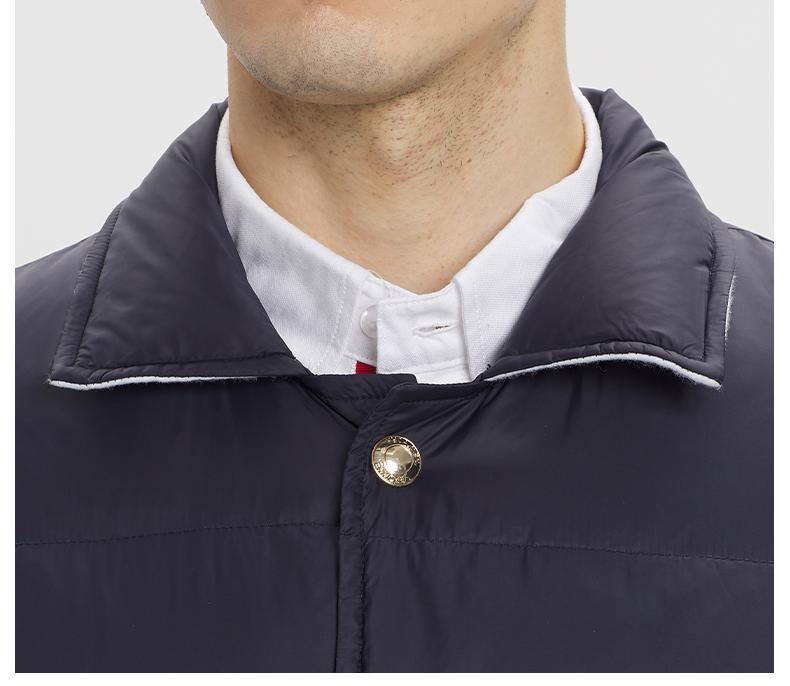 Thom Browne Classic 4-Strip Lapel Midi Down Jacket