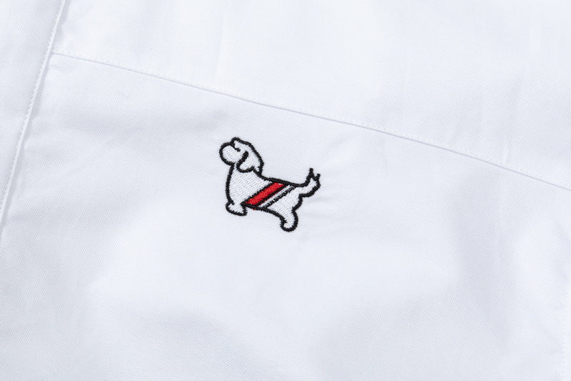 Thom Browne Puppy Print Back Slit Long Sleeve Shirt